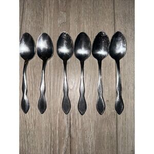 6 PCs‎ Oneida 1881 Rogers Twilight Stainless TEASPOONS 6"